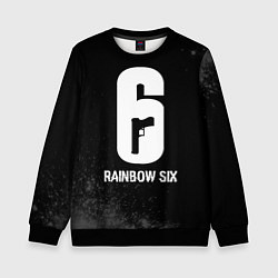 Свитшот детский Rainbow Six glitch на темном фоне, цвет: 3D-черный