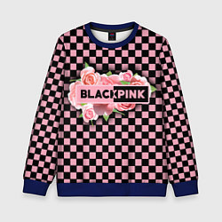 Свитшот детский Blackpink logo roses, цвет: 3D-синий