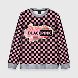 Свитшот детский Blackpink logo roses, цвет: 3D-меланж