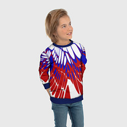 Свитшот детский Лучи - белый синий красный - Хуф и Ся, цвет: 3D-синий — фото 2