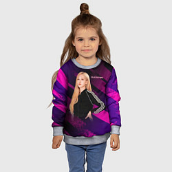 Свитшот детский Роза блэкпинк фиолетовый, цвет: 3D-меланж — фото 2