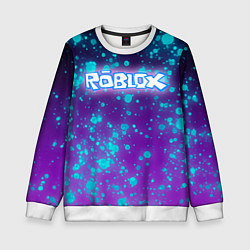 Свитшот детский Roblox - неоновые брызги, цвет: 3D-белый