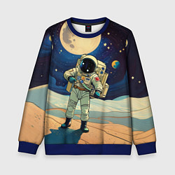 Свитшот детский Космонавт в ледяной пустыне, цвет: 3D-синий