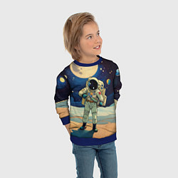 Свитшот детский Космонавт в ледяной пустыне, цвет: 3D-синий — фото 2