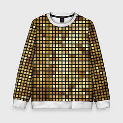Свитшот детский Золотая мозаика, поверхность диско шара, цвет: 3D-белый