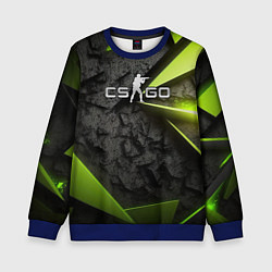 Свитшот детский CS GO green black abstract, цвет: 3D-синий