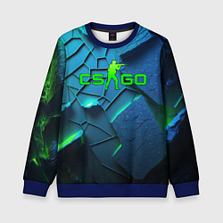 Свитшот детский CS GO blue green style, цвет: 3D-синий