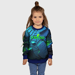 Свитшот детский CS GO blue green style, цвет: 3D-синий — фото 2