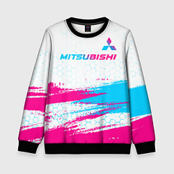 Детский свитшот Mitsubishi neon gradient style: символ сверху