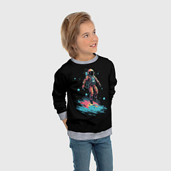 Свитшот детский Летящий космонавт, цвет: 3D-меланж — фото 2