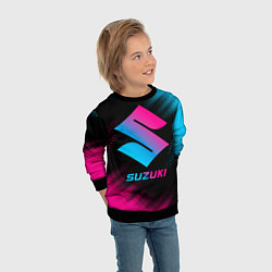 Свитшот детский Suzuki - neon gradient, цвет: 3D-черный — фото 2