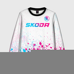 Детский свитшот Skoda neon gradient style: символ сверху