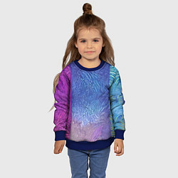 Свитшот детский Трёхцветные узоры, цвет: 3D-синий — фото 2