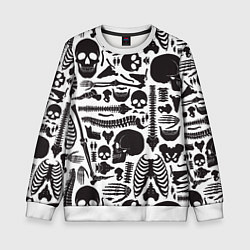 Свитшот детский Human osteology, цвет: 3D-белый