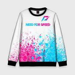 Детский свитшот Need for Speed neon gradient style: символ сверху