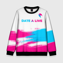 Детский свитшот Date A Live neon gradient style: символ сверху