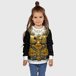 Свитшот детский Золотой орёл - славянский орнамент, цвет: 3D-белый — фото 2
