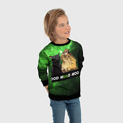 Свитшот детский Mood - коты из ТикТок, цвет: 3D-черный — фото 2