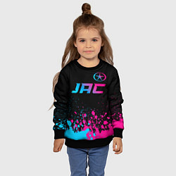 Свитшот детский JAC - neon gradient: символ сверху, цвет: 3D-черный — фото 2