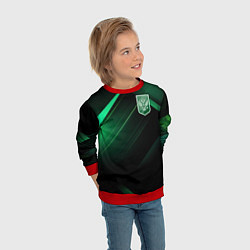 Свитшот детский Герб РФ зеленый черный фон, цвет: 3D-красный — фото 2