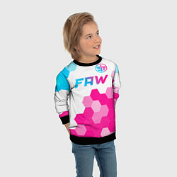 Свитшот детский FAW neon gradient style: символ сверху, цвет: 3D-черный — фото 2