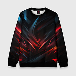 Свитшот детский Black red abstract, цвет: 3D-черный