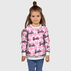 Свитшот детский Логотип Барби и розовое кружево, цвет: 3D-белый — фото 2
