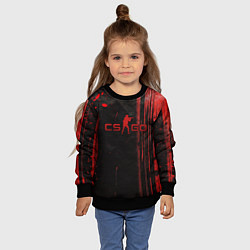 Свитшот детский CS GO black red brushes, цвет: 3D-черный — фото 2