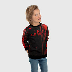 Свитшот детский CS GO black red brushes, цвет: 3D-черный — фото 2