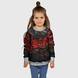 Свитшот детский Объемная красная черная текстура, цвет: 3D-меланж — фото 2