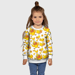 Свитшот детский Yellow ducklings, цвет: 3D-белый — фото 2