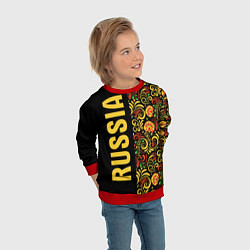 Свитшот детский Russia хохлома, цвет: 3D-красный — фото 2