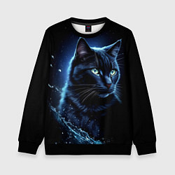 Свитшот детский Черный кот - брызги воды, цвет: 3D-черный