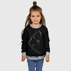 Свитшот детский Хищник на черном фоне, цвет: 3D-меланж — фото 2
