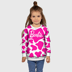 Свитшот детский Животный паттерн - Барби, цвет: 3D-белый — фото 2