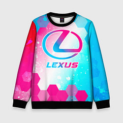 Свитшот детский Lexus neon gradient style, цвет: 3D-черный