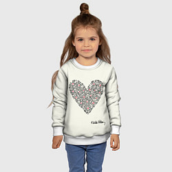 Свитшот детский Сердце - Кейт Харинг, цвет: 3D-белый — фото 2