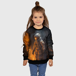 Свитшот детский Огонь в космосе, цвет: 3D-черный — фото 2