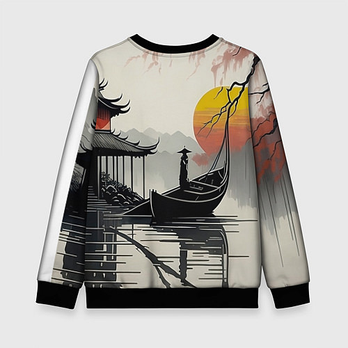 Детский свитшот Красота Японии / 3D-Черный – фото 2