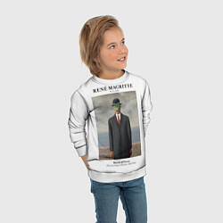 Свитшот детский Рене Магритт - Сын человеческий, цвет: 3D-белый — фото 2