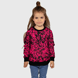 Свитшот детский Ярко-розовый пятнистый, цвет: 3D-черный — фото 2