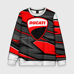 Свитшот детский Ducati - red stripes, цвет: 3D-белый