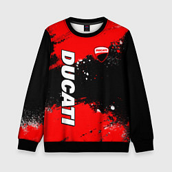 Свитшот детский Ducati - красная униформа с красками, цвет: 3D-черный