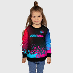 Свитшот детский Warframe - neon gradient: символ сверху, цвет: 3D-черный — фото 2