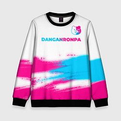 Свитшот детский Danganronpa neon gradient style: символ сверху, цвет: 3D-черный