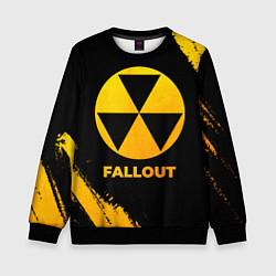 Свитшот детский Fallout - gold gradient, цвет: 3D-черный