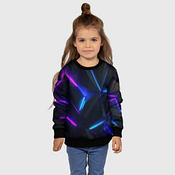 Свитшот детский Синий и фиолетовый неон, цвет: 3D-черный — фото 2