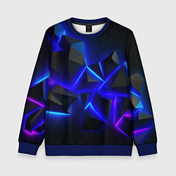 Свитшот детский Разлом плит из неона, цвет: 3D-синий