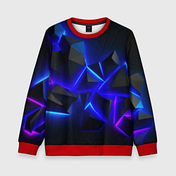 Свитшот детский Разлом плит из неона, цвет: 3D-красный