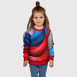 Свитшот детский Объемная абстракция в цветах флага РФ, цвет: 3D-красный — фото 2